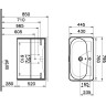 Тумба VITRA NEST с раковиной c 2мя ящиками, 80 см, с LED подсветкой, цвет натуральная древесина 56147